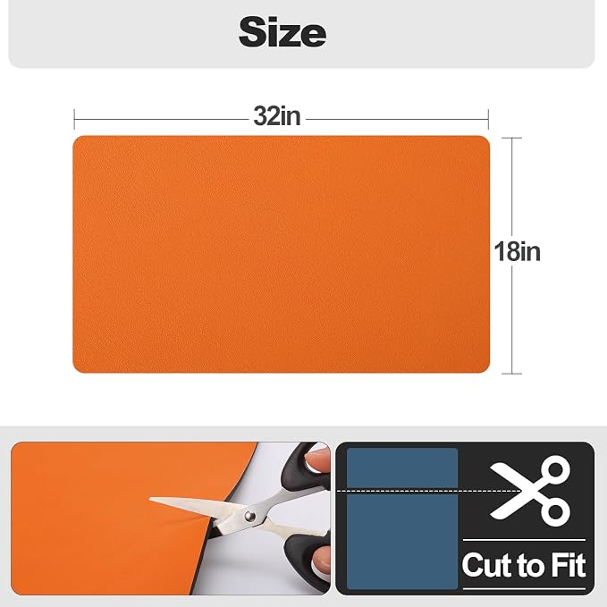 Ecotrim - Dish Drying Mat for Kitchen Counter | Coffee Bar Mat for Countertops | Heat Resistant Drainer Mat with Non-slip Rubber Backed | Hide Stain Kitchen Absorbent Draining Mat | Orange 18"x32"