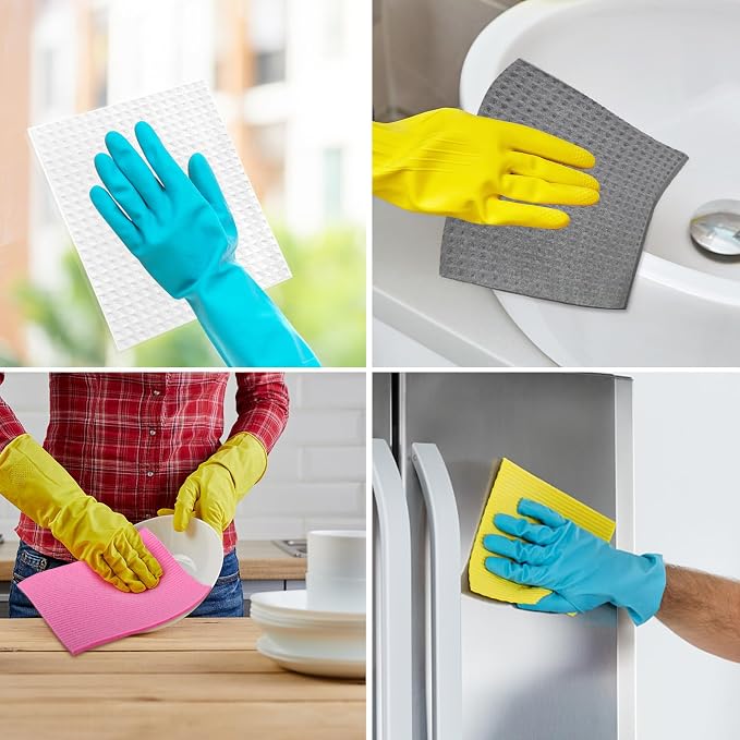 AIDEA Swedish Dishcloths for Kitchen, 10PK, Reusable Paper Towels, 7" x 6" | Absorbent Sponge Dish Cloth, Dishcloths for Washing Dishes, Swedish Towels for Home, Kitchen, Glass, White