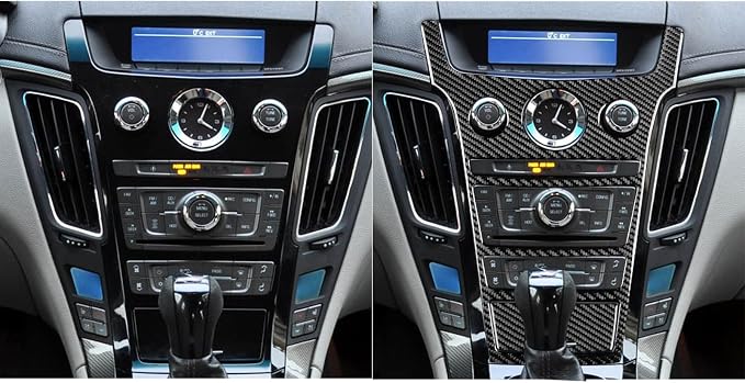 Central Control Gear Shift Panel Trim Compatible with Cadillac CTS 2008 2009 2010 2011 2012 2013 Anti-Scratch Panel Decorative Sticker Real Carbon Fiber