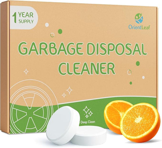 ORIENTLEAF Garbage Disposal Cleaner and Deodorizer Tablets 20g 1 Year Supply Citrus Foaming Tablets for Garbage Disposal,12 Pack Citrus Scent