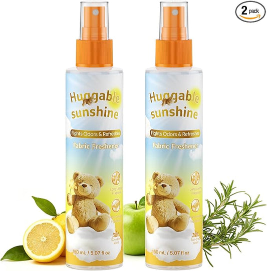 Fabric Freshener Odor Eliminator Spray, Travel Size, 5.07 oz 2 Pack | Alcohol-Free, Kids & Pets Safe, No Water Stains, Leakproof Travel Bottle, Freshens Clothes & Linens, Long-Lasting Apple Scent