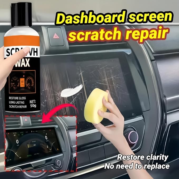 Car Interior Restorer Paste, Fast Micro-Polishing Grit, 50g, Car Panel Scratch Eraser, Gauge Cluster Renewal Cream, Safe Submicron Filler, for Door Trim Motorcycle Windscreen