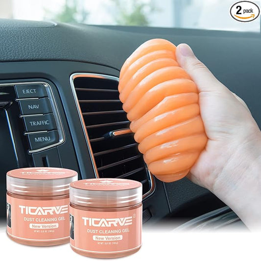 TICARVE 2Pack New Cleaning Gel Detail Putty Car Gel Auto Detailing Tools Car Interior Cleaner Car Cleaning Slime Car Assecories Keyboard Cleaner Orange (320g/11.2oz) | Car Interior Cleaner Car Detailing Kits Detail Tools For Cars Keyboard Office Laptop...