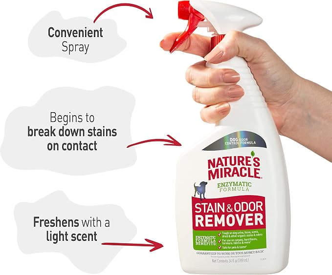 Nature's Miracle Dog Stain and Odor Remover,Everyday Mess Enzymatic Formula,24 fl oz,(Pack of 2)