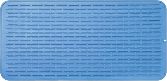 MicoYang Silicone Dish Drying Mat for Multiple Usage,Easy clean,Eco-friendly,Heat-resistant Silicone Mat for Kitchen Counter or Sink,Refrigerator or Drawer Liner Lichen BlueL 5XL 36inches x 18inches