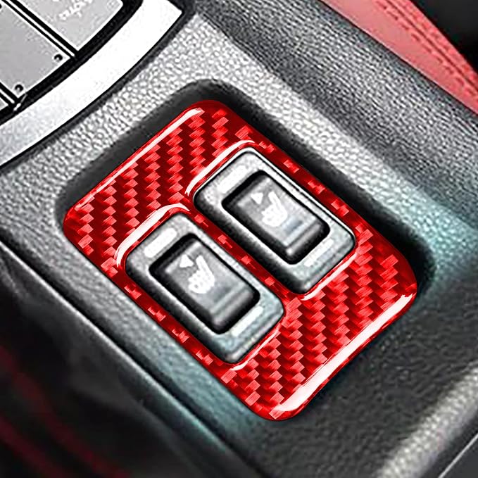 Real Soft Carbon Fiber Trim Sticker Interior Compatible with Subaru BRZ 2016 2017 2018 2019 2020 Car Decoration Seat Heating Button Panel Cover Accessories Decals