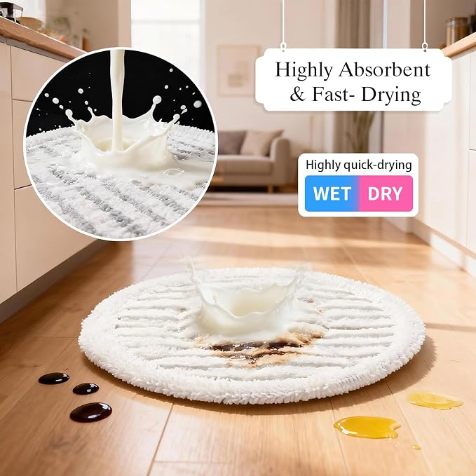 8 Pack Replacement Pads for Shark Steam Mop with Laundry Bag | for Shark S8201 S8001 S7001 S7201 S7000AMZ S7000 S7005 S7020 S7001C, Washable Steam and Scrub Mop Pads for Various Floors