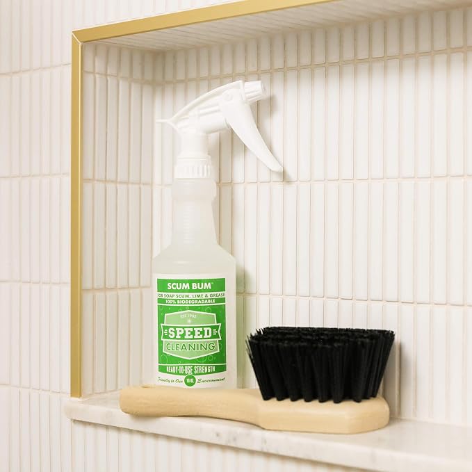 Speed Cleaning Scum Bum Hard Water Remover, Bathroom & Tile Cleaner, Non-Toxic, Biodegradable, Commercial Strength, 16 oz Ready to Use | Cleaning Supplies, Toilet Bowl Cleaners, Shower & Tub Cleaner, Tile Cleaner, Biodegradable, Commercial Strength - 1...