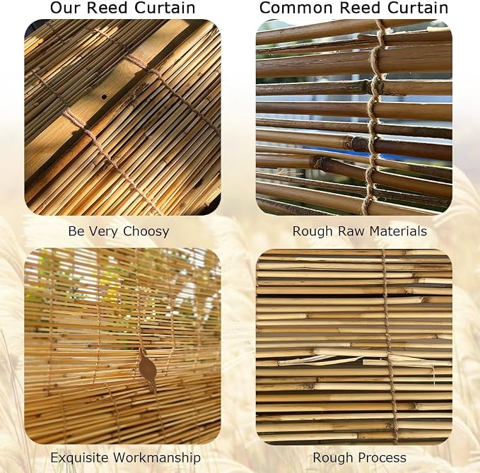 Privacy Bamboo Blinds Treatment Outdoor Patio Window Shade Roller Shades for UV Protection Matchstick Blinds Indoor Roman Shades Roll Up Shades Cordless Shutters (Size : 74 inch W x 84 inch H)