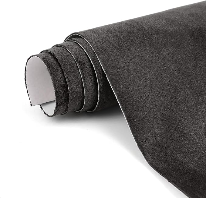 Premium Dark Charcoal Gray Suede Fabric Wrap - 40x60inch Suede Wrap for Car Interior - Self-Adhesive Microfiber and Synthetic Leather, Stretchable Interior Film for Car and Home Decor