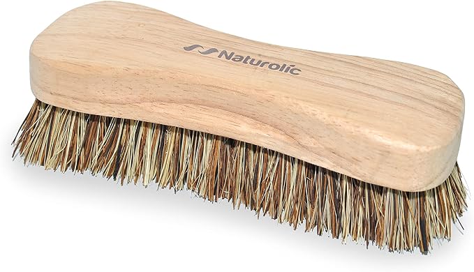 All-Natural Wooden Scrub Brush Set – 12 Pack | Heavy-Duty Palmyra Bristle Cleaning Brushes for Commercial and Industrial Use | Floor, Tile, Grout and Workshop Scrubber | Bulk Cleaning Supply