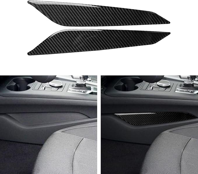 Real Carbon Fiber Trim for Audi Accessories | for B9 A4 S4 A5 S5 2020-2025 / RS5 2021-2025 Center Console Gear Shifter Side Strip Interior Thick Overlay Decal