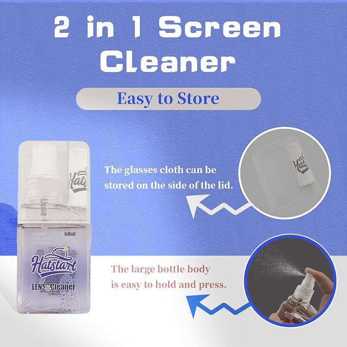 2 Pcs Car Screen Cleaner, Blue | Electronic Touch Screens Cleaning Kit, For LCD Display TV Laptop Computer Tablet PC Flat Screens