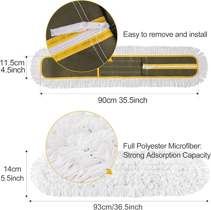 CLEANHOME 36" Microfiber Mop Pads, Green, 2 Pieces | Just Fit CLEANHOME Industrial Dust Mop: B08R3F1ZZM,B0GL7WQZBY,B0GL7R3KKP,B08R3H69ZB