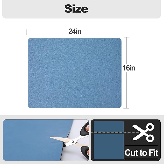 Ecotrim - Dish Drying Mat for Kitchen Counter | Coffee Bar Mat for Countertops | Heat Resistant Drainer Mat with Non-slip Rubber Backed | Hide Stain Kitchen Absorbent Draining Mat | Blue 16"x24"