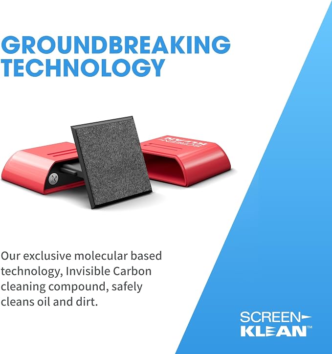 ScreenKlean Tablet Screen Cleaner - Compatible with iPad, Android & Amazon Tablet - with Carbon Microfiber Tech-Injected Pink-1 Count (Pack of 1)