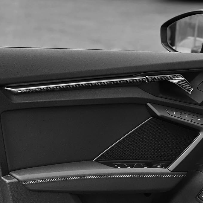 Real Carbon Fiber Door Stickers Fit for Audi A3 8Y S3 2021-2025 | Door Panel Trim Accent Decorations | Accessories | Thick Overlay