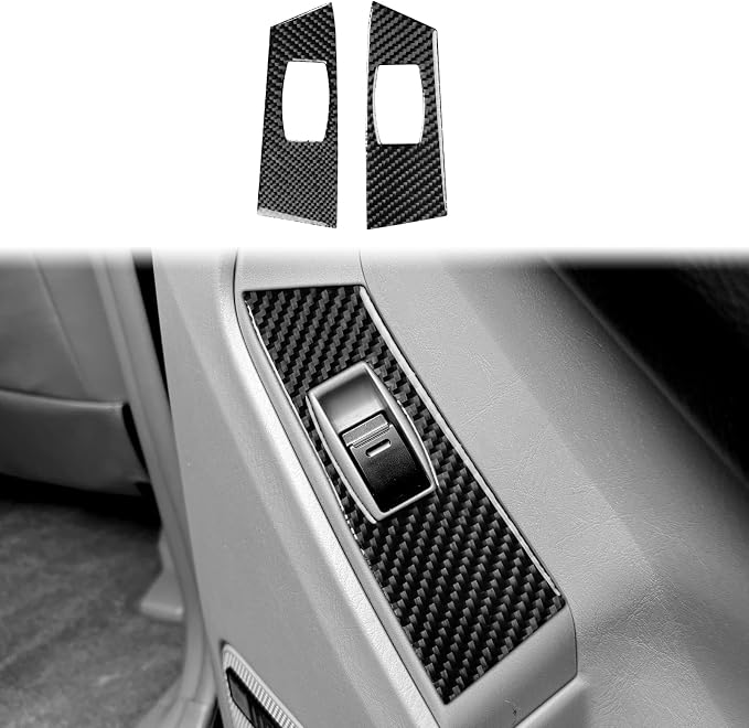 Rear Window Lift Trim Decals Fit for Toyota 4Runner(N210) 2003-2009 | for SR5/Sport Edition/Limited | Real Carbon Fiber | Rear Door Window Switch Control Cover | Self-adhesive