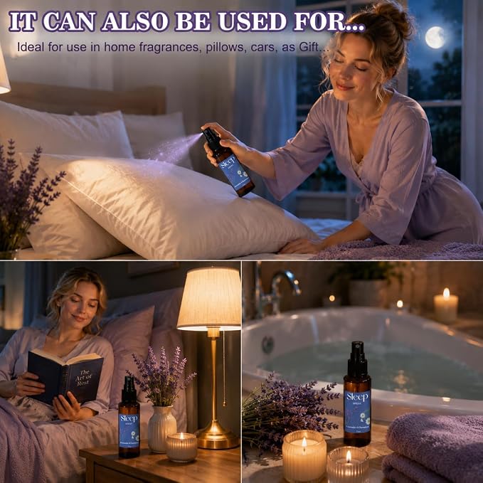 SCENTORINI Sleep Spray, 5.07 oz Pillow Spray with Lavender Essential Oil | Lavender & Sandalwood, Chamomile Scent for Sleep Relaxing, Pillow Mist for Bedding, Sheets Liners, Room Spray Air Freshener
