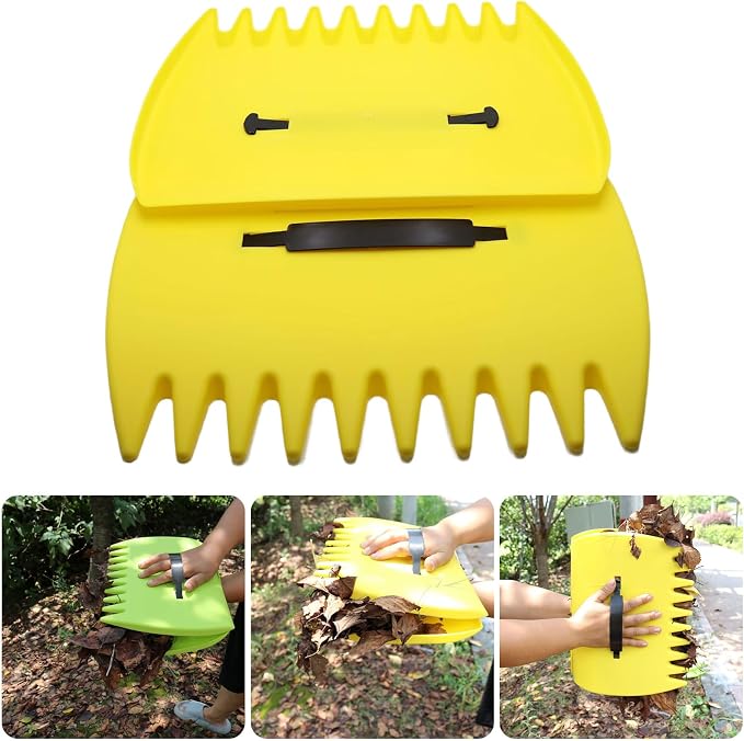 Leaf Scoops Leaves Grabber, 2pcs Handheld Leaf Scoops, Garden Yard Leaf Scoops Hand Rakes, Large Garden Rakes Tool