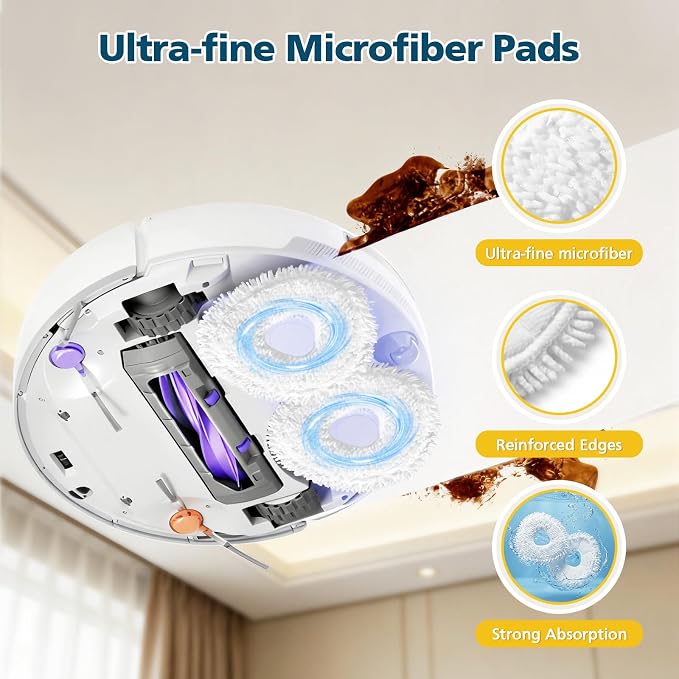 12 Pcs Replacement Mop Pads for Narwal Freo|Freo X Ultra| Freo Z10|Freo Pro | Freo Z Ultra & Freo X10 Pro Robot Vacuum & Mop, Washable Reusable Microfiber Robot Vacuum Mop Pads