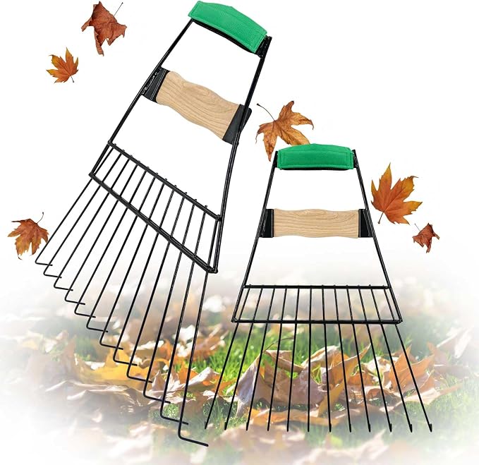 Altdorff Steel Leaf Scoops, Hand Rakes for Picking Up Leaves, Sturdy Garden Large Leaf Grabber Leaf Rake for Picking up Leaves, Collect Garbage and More