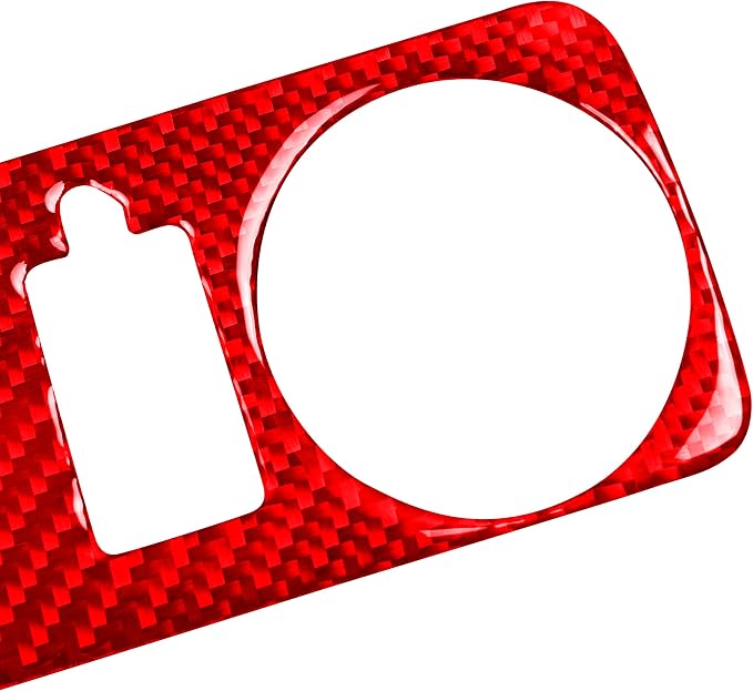 Red Real Carbon Fiber Trim for Ford Mustang Accessories | for GT Shelby 2005 2006 2007 2008 2009 Headlight Switch Button Cover Interior Thick Overlay Decal