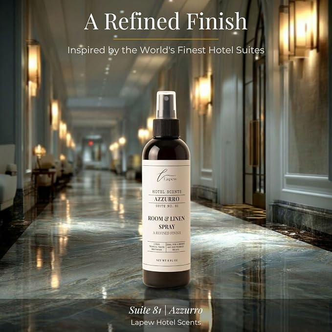 Lapew Hotel Scents Luxury Room Spray | Azzurro Suite 81 | Inspired by Capri Blue Volcano | Linen Spray Air Freshener & Fabric Spray | 8 fl oz