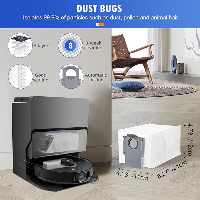 29PCS Accessories Kit for Roborock S8 Max/MaxV Ultra Robot Vacuum | 2 Main Brushes, 6 Dust Bags, 4 Mop Cloths, 4 Edge Mop Cloths, 4 Filters, 6 Side Brushes, 1 Self-Main Brush, 2 Tools
