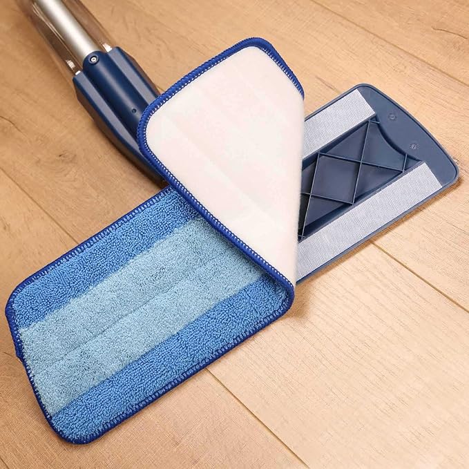 16.5" Microfiber Mop Pads Refills, 3 Pack Reusable Replacement Heads | reusable wet mop refills, machine washable for 14-16 inch spray mops, hardwood floors, dust cleaning & scrubbing