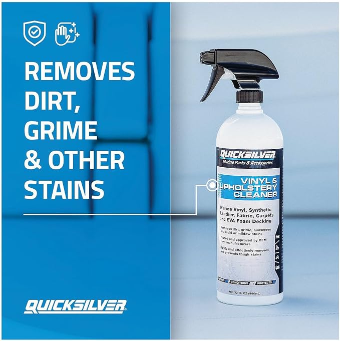 Quicksilver Vinyl & Upholstery Cleaner Multi Cleaner for Boat's, RV's, Powersports and Home - 32 oz.