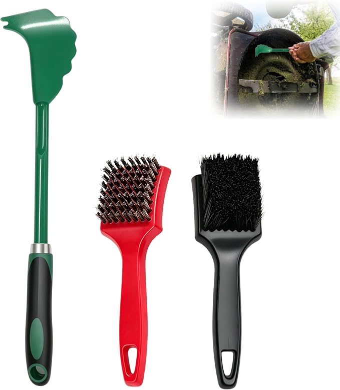 Heavy-Duty Lawn Mower Cleaning Scraper and Cleaning Stiff Brush are Used for the Maintenance and Cleaning of Outdoor Garden Lawn Mower Decks. (1 Pack)