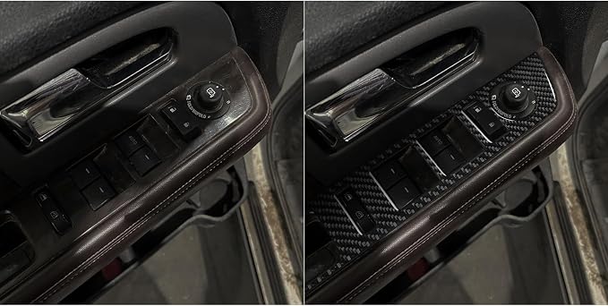 Fit for Ford Expedition 2007-2014 Accessories Window Lift Panel Trim | Real Soft Carbon Fiber, Door Window Lift Control Panel Cover Stickers, Anti-scratch, Interior Cover, Decorations