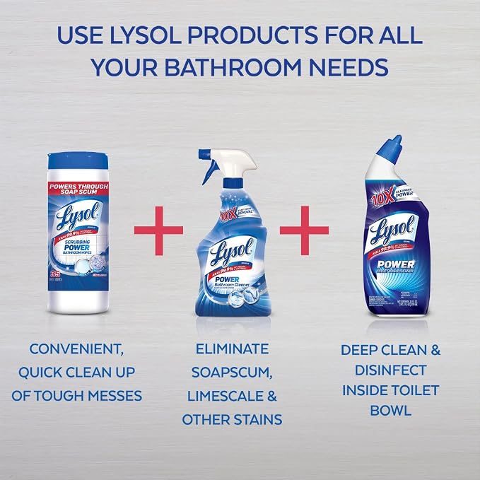 Lysol Bathroom Cleaner Spray, Blue, Island Breeze, 48oz (2X24oz)
