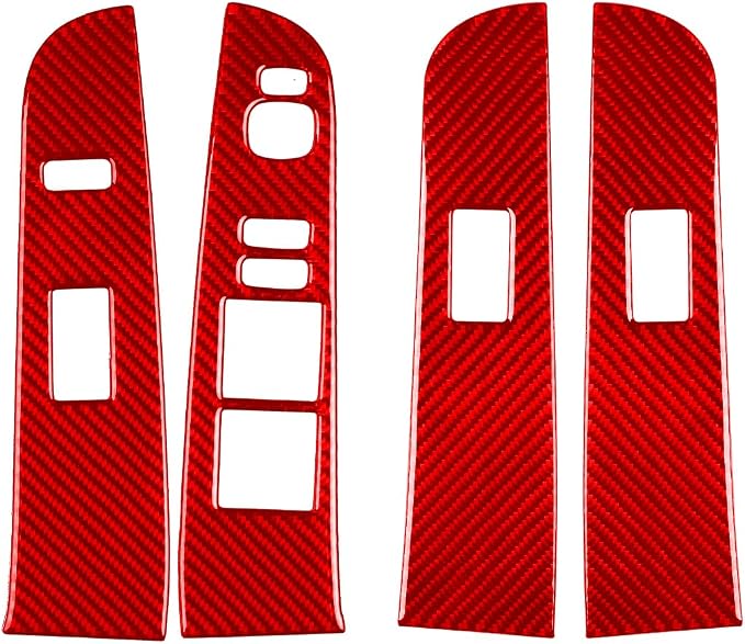 Real Carbon Fiber Trim for Toyota Camry Accessories | for 2012 2013 2014 Door Glass Lifting Control Panel Window Switch Panel Interior Thick Overlay Decal 4PCs