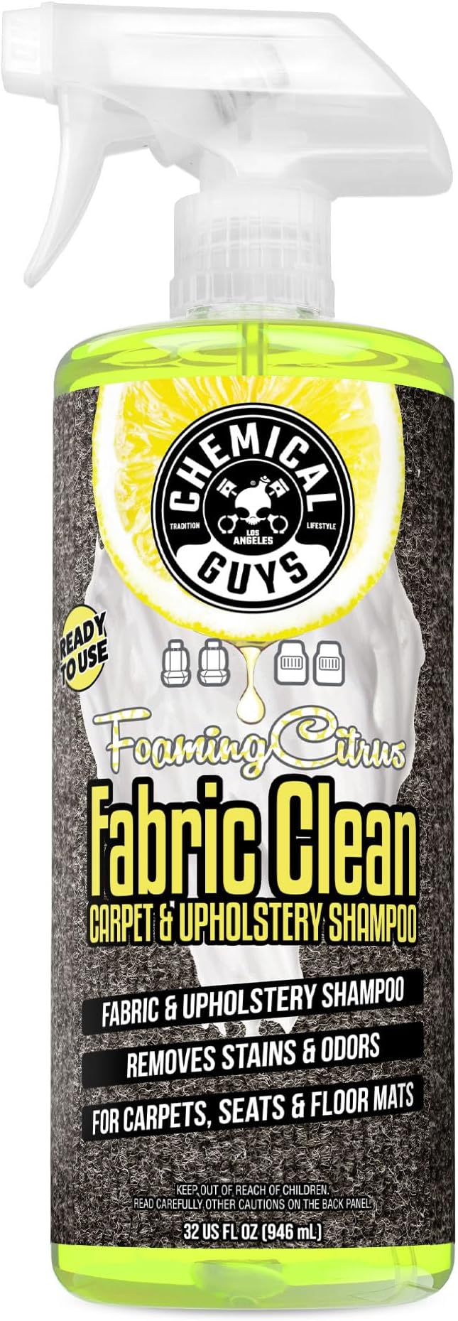 Chemical Guys, Foaming Citrus Fabric & Carpet Cleaner, Ready to Use, 32 oz