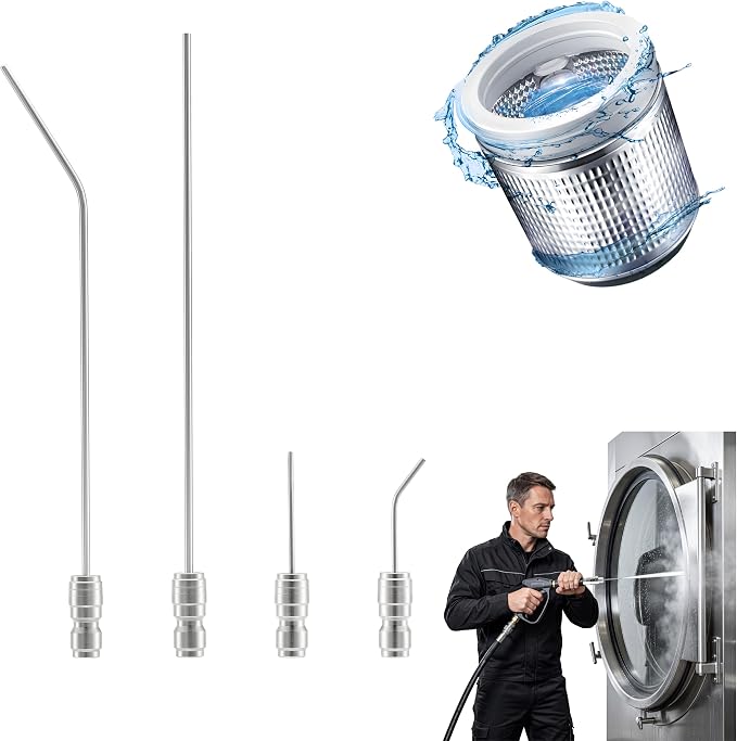 Pressure Washer Needle Nozzle Kit – Stainless Steel Flush Wand | 1-2GPM Pressure Washer Extension Spray Tips, 1/4" Quick Connect Washing Machine, AC Coil, Water Heater, Appliance Cleaning