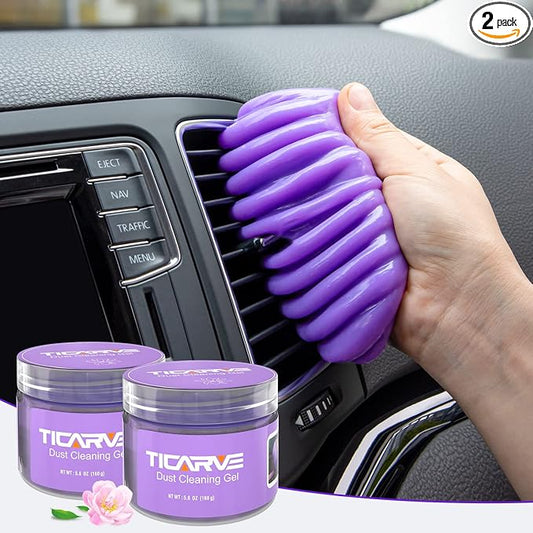 TICARVE 2Pack Cleaning Gel for Car Putty Car Vent Cleaner Cleaning Putty Gel Auto Tools Car Interior Cleaner Dust Mud for Cars and Keyboard Cleaner Slime Purple (320g/11.2oz) | Car Interior Cleaner Dust Mud For Cars Detailing Tools Cleaner Slime Keyboa...