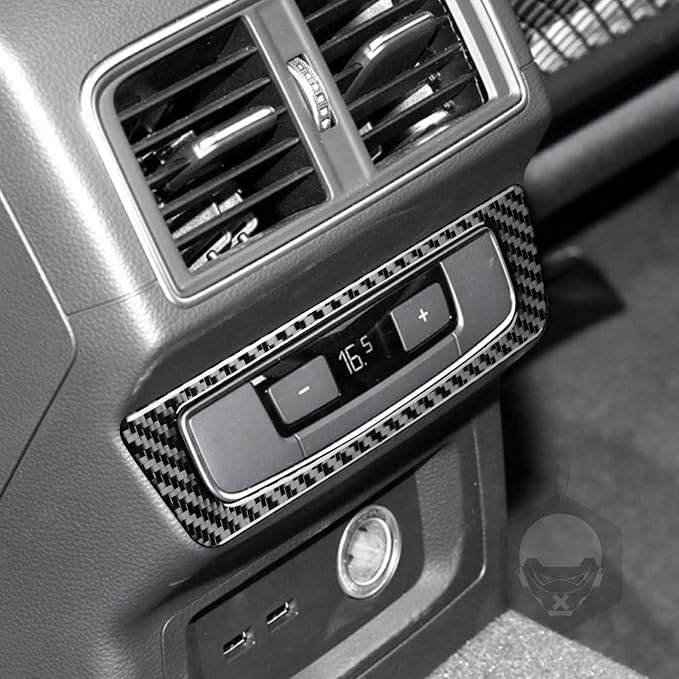 Real Carbon Fiber Trim for Audi 80A Q5 Accessories | for SQ5 2018-2025 Dash Rear AC Outle Cliamte Button Panel Frame Cover Sticker Interior Thick Overlay Decal