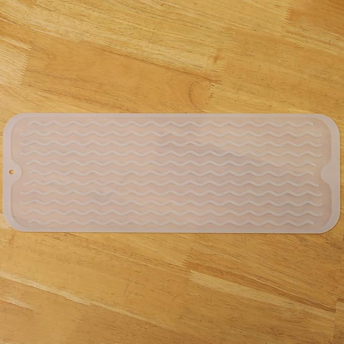 MicoYang Silicone Dish Drying Mat for Multiple Usage,Easy clean,Eco-friendly,Heat-resistant Silicone Mat for Kitchen Counter,Sink,Bar,Bottle,or Cup Translucent M 17 inches x 6 inches