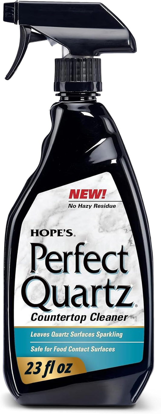HOPE'S Perfect Quartz Countertop Cleaner, No Hazy Residue, Streak-Free, Safe on Food Contact Surfaces, Fragrance-Free, Sunscreen-Free, Counter Cleaner for All Brands of Quartz, 23 Fl Oz, Pack of 1