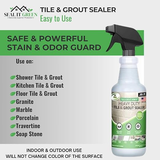 Seal It Green Xtreme-Heavy Duty Pro Strength Grout Sealer. Non Toxic-VOC Free & Odorless.Seal Smarter. Incredible 100+ SF Coverage. Indoor Or Outdoor Use. Use The Sealant The Pros Use. Lasts For Years