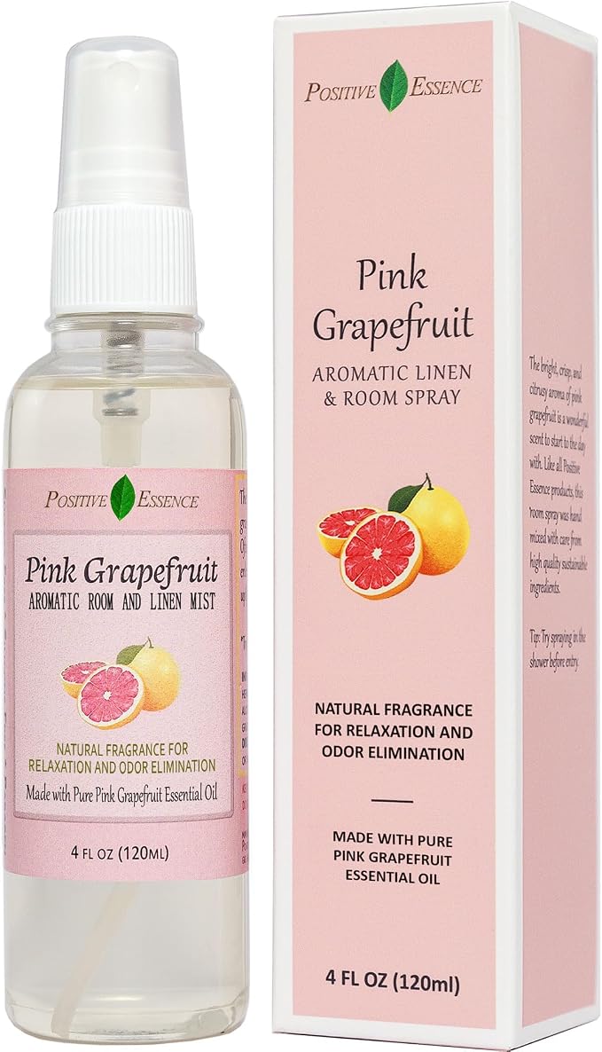 Pink Grapefruit Linen and Room Spray, Citrus Home Fragrance, 4 fl oz | Bright citrus aroma, juicy sweet and lightly tart notes, suitable for fabrics and bathrooms, small-batch made in Thailand