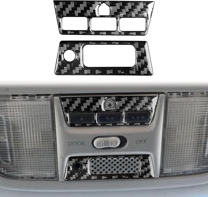 Real Carbon Fiber Trim for Honda Accord Accessories | for 2003 2004 2005 2006 2007，Reading Light Switch Button Panel，Interior Dash Panel，Thick Overlay Sticker Decal
