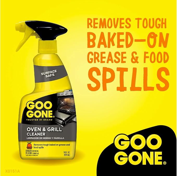 Goo Gone Oven & Grill Cleaner, Surface Safe, Removes Tough Baked-On Grease & Food Spills, Foaming Action, 14 fl oz