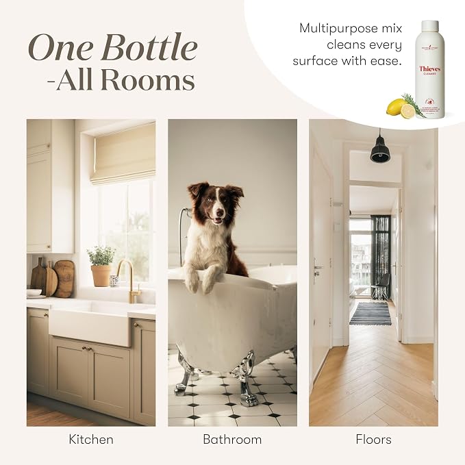 Thieves Household Cleaner | 14.4 oz | Plant-Based Multi-Surface Solution Infused with Essential Oils | Dilute for Floors, Carpets, Glass, Counters, Appliances, and General Home Cleaning