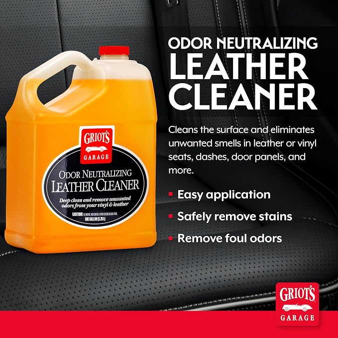 Griot's Garage Odor Neutralizing Leather Cleaner for Car Seat, Dashboard, Door Panel, Eliminates Unwanted Smells, 10972, One Gallon