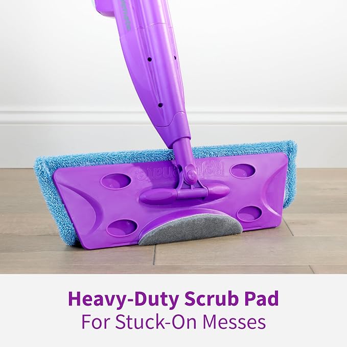 Rejuvenate Click N Clean Multi-Surface Spray Mop, All-in-One Kit, 1 Count | Includes Mop, 2 Microfiber Pads, 2 Adapters, Scrub Pad & 32 Oz Cleaner, Use on Sealed Hardwood, Laminate, Vinyl & Tile Floors