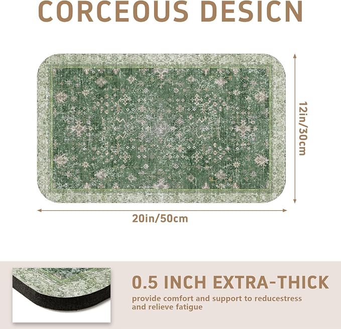Dish Drying Mat, Vintage Rustic Boho Kitchen Dishes Absorbent Pad, 12x20in | Eco-friendly diatomite with non-slip rubber backing. Super absorbent mat for kitchen counters, coffee bars & sinks