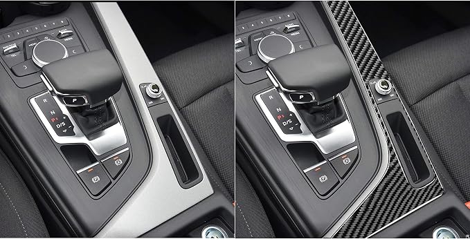 Real Carbon Fiber Trim for Audi Accessories | for B9 A4 S4 A5 S5 2020-2025 / RS5 2021-2025 Center Console Gear Shift Side Panel Frame Interior Thick Overlay Decal